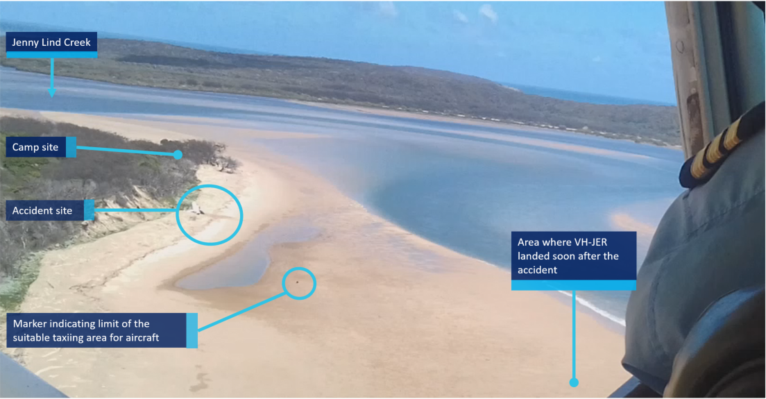 Figure 6: Accident site, as viewed from VH-JER. Source: Queensland Police Service.