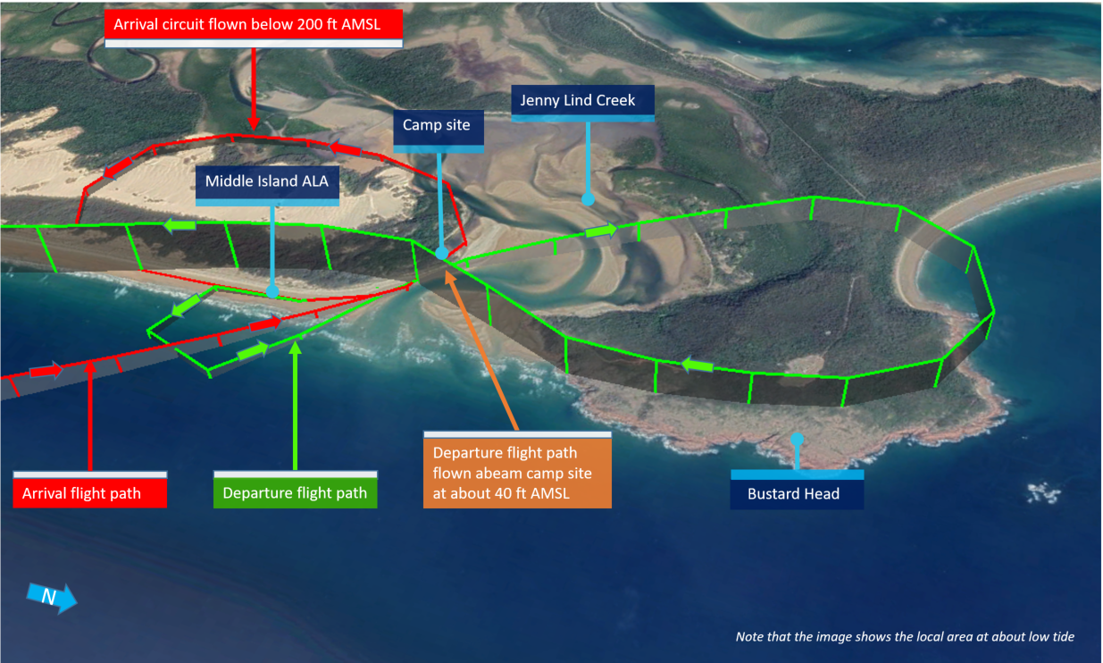 Figure 26: Additional observed GPS flight paths flown in VH-WTQ on 1 January 2017. Source: Google earth, modified by the ATSB.