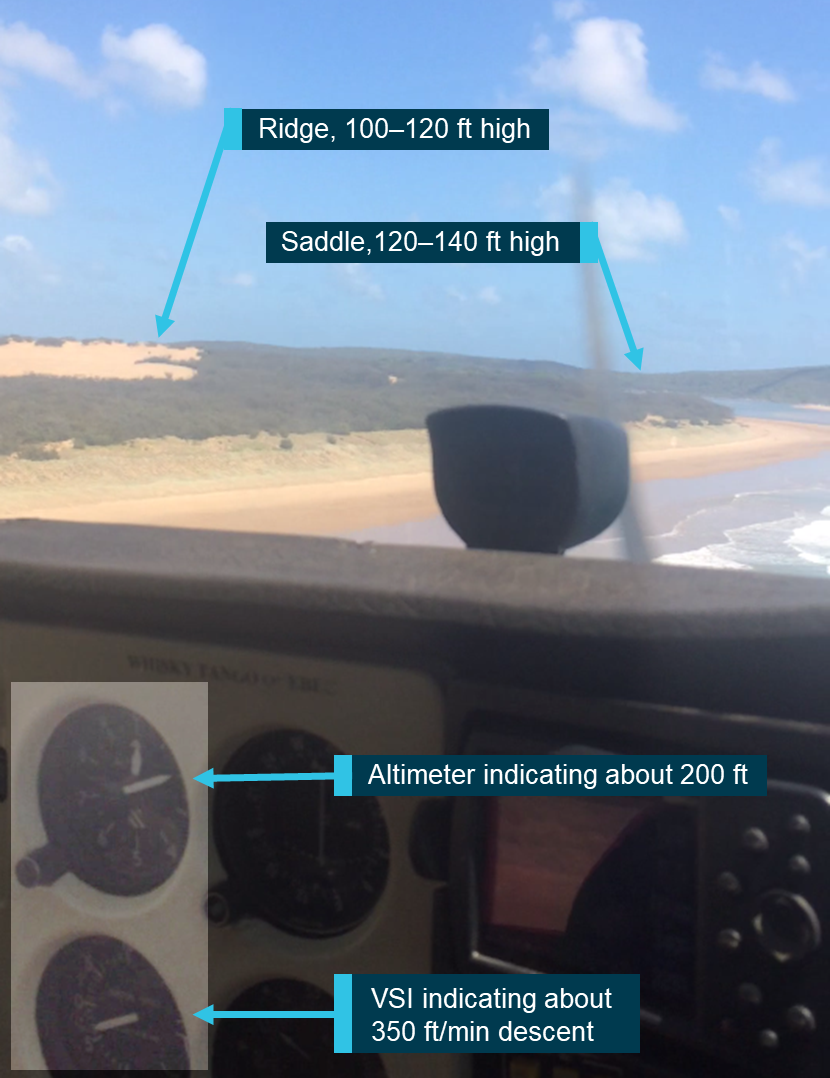 Figure B3: Still image from mobile phone video at 1037:26 (altimeter enhanced). Source: Queensland Police Service.