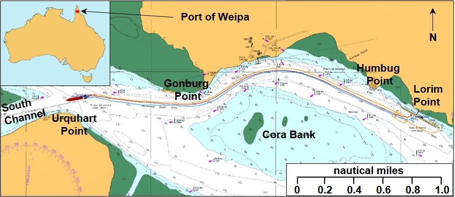 Figure 1: Port of Weipa. Source: Australian Hydrographic Service annotated by the ATSB