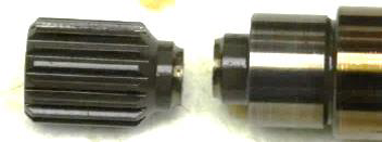 Figure&nbsp;8: Example of a typical shear neck fracture of an oil pressure pump shaft.Note that the fracture surface is perpendicular to the shaft axis.Source: Rolls-Royce.