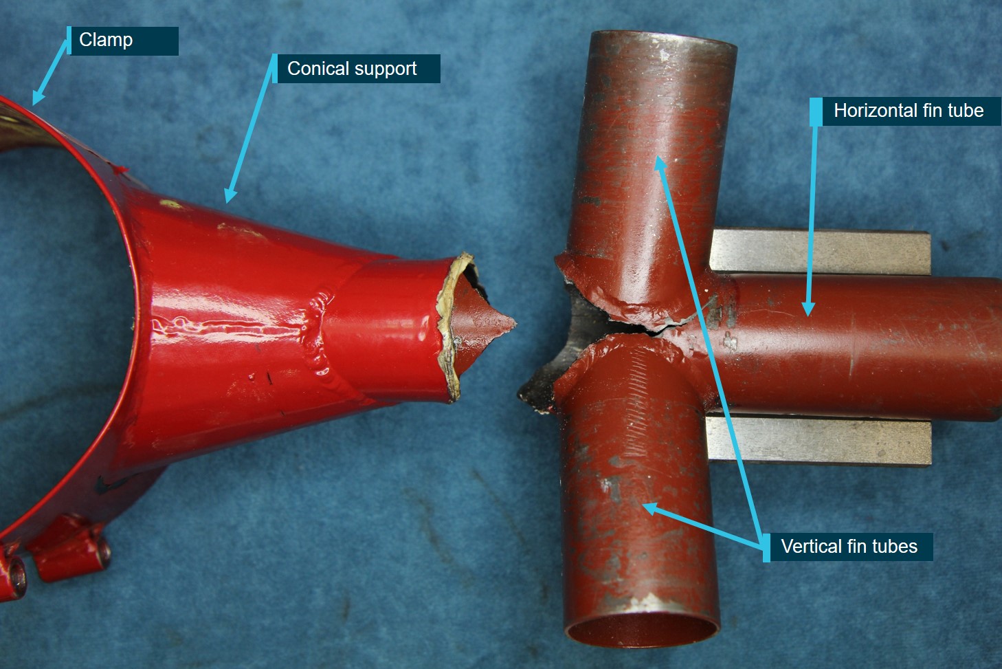 Figure 5: Location of the stabiliser failure following removal of the fins. Source:  ATSB
