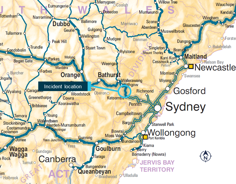 Figure 1: Location of the Mt Victoria to Katoomba track section.
Source: Geoscience Australia, annotated by the ATSB