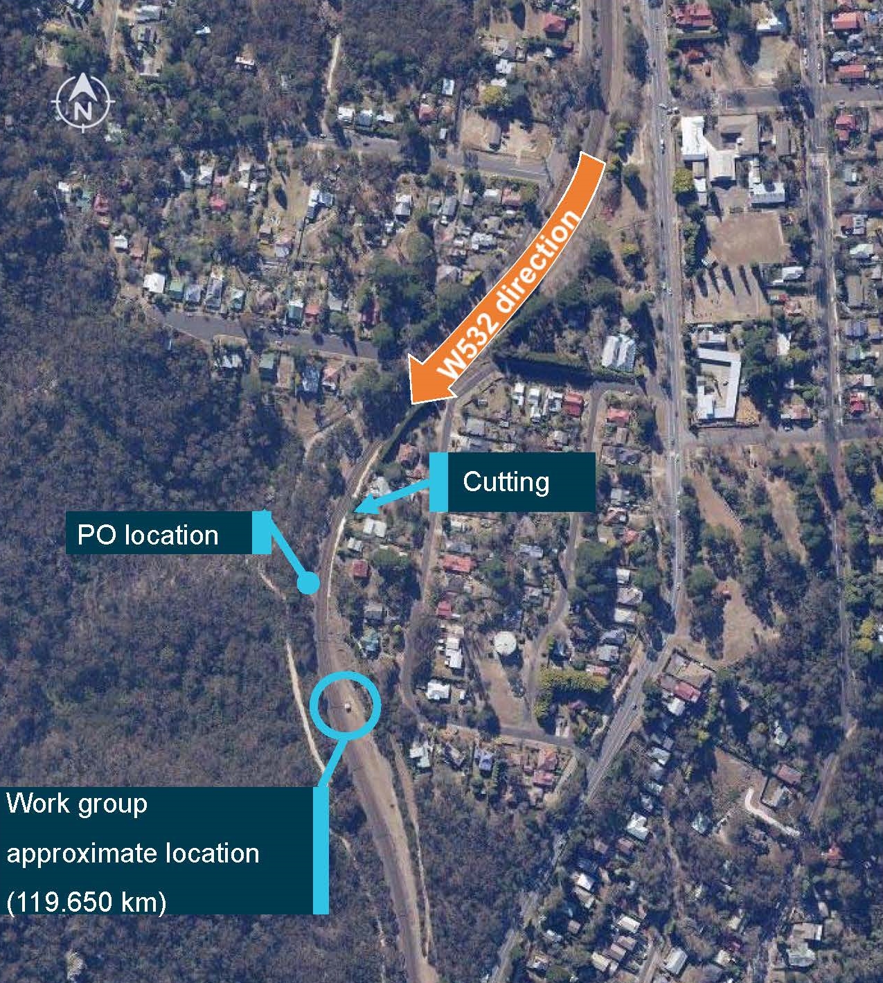 Figure 2: Location detail.
Source: Sydney Trains, annotated by the ATSB