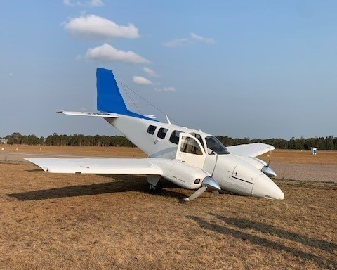 Figure 1: The aircraft post kangaroo strike. Source: NSW Police, digitally altered by the ATSB to remove the aircraft registration as occurrence briefs are de-identified.