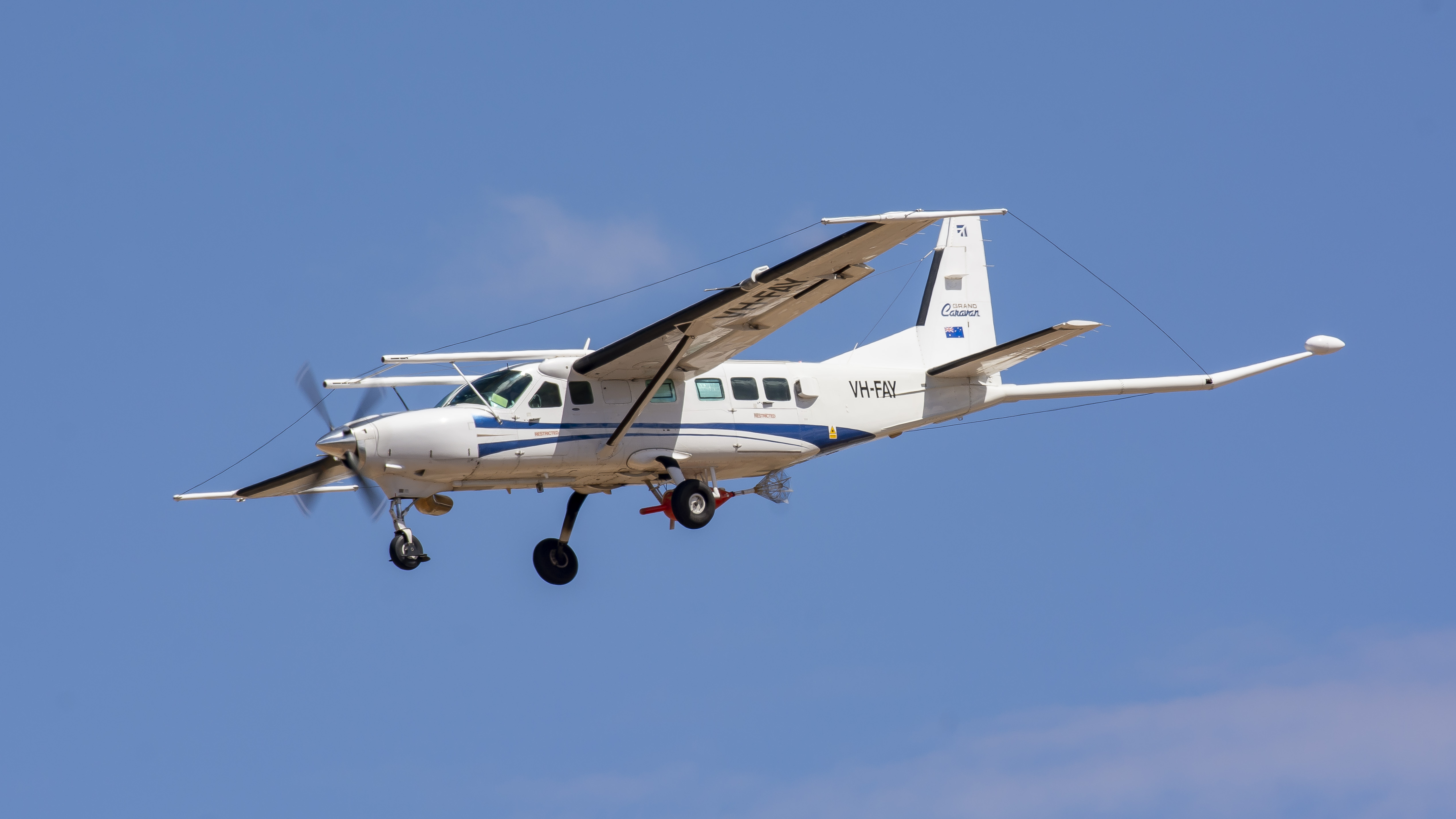 Cessna 208B aircraft, registered VH-FAY with full survey equipment installed.<br />
Source: Sid Mitchell, Aviation Spotters Online