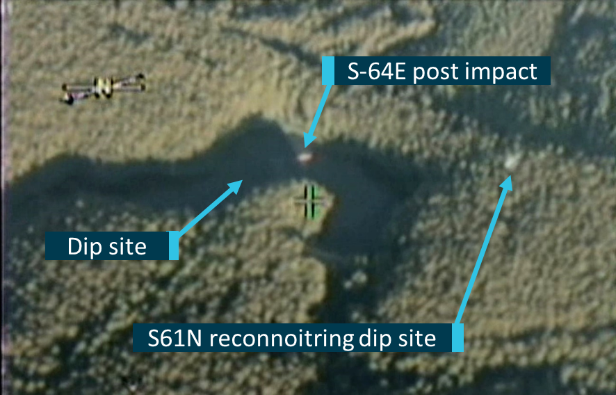 Figure 3: The steep sides and narrow body of the dip site pictured from the west.<br />
Source: Department of Environment, Land, Water and Planning, Victoria, annotated by the ATSB