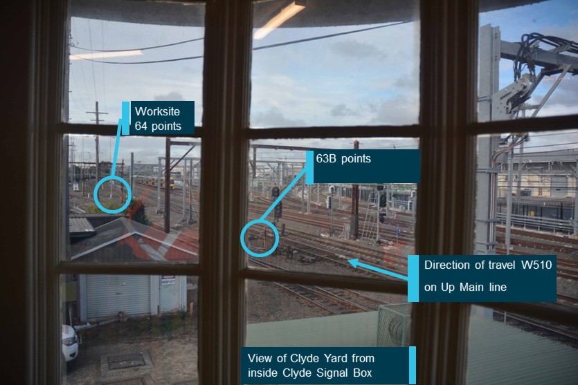 Figure 5: Daylight view of Clyde yard from Clyde Signal Box.<br />
Source: ATSB