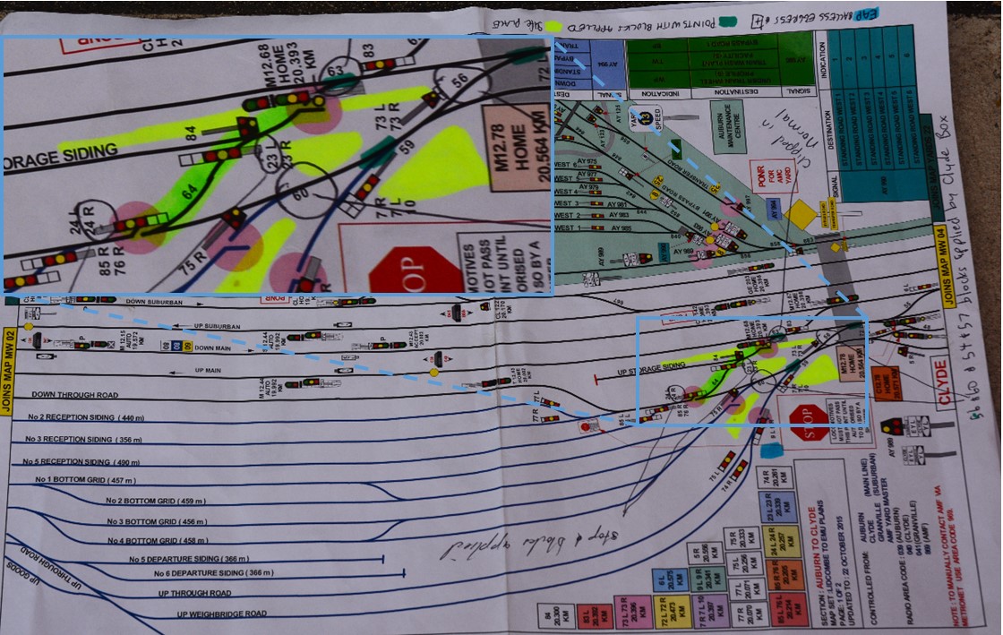 Figure 9: Photograph of PO’s work plan with annotation on the DRKD.<br />
Source: ATSB, annotated by ATSB