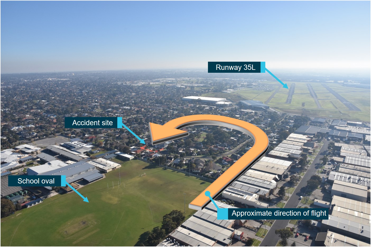 Figure 6: Accident site location.<br />
Source: Victoria Police, modified by ATSB