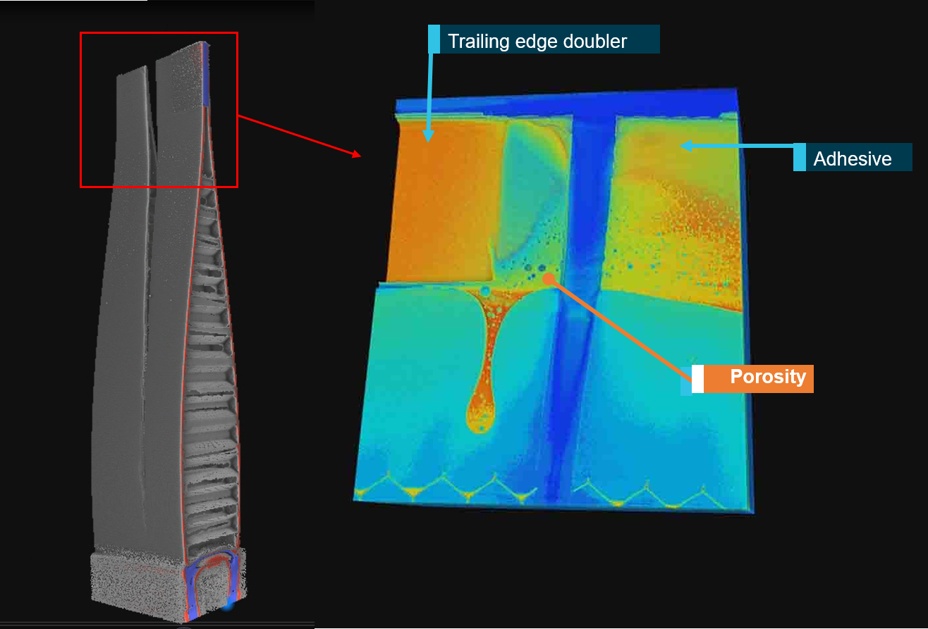 Figure 13: Micro-computed tomography images of the cracked region in blade SN 0133.<br />
Scan detail: Australian National University CT Lab, Heliscan micro-CT instrument, x-ray energy 120 kilovolts, resolution 24-micron.<br />
Source: ATSB