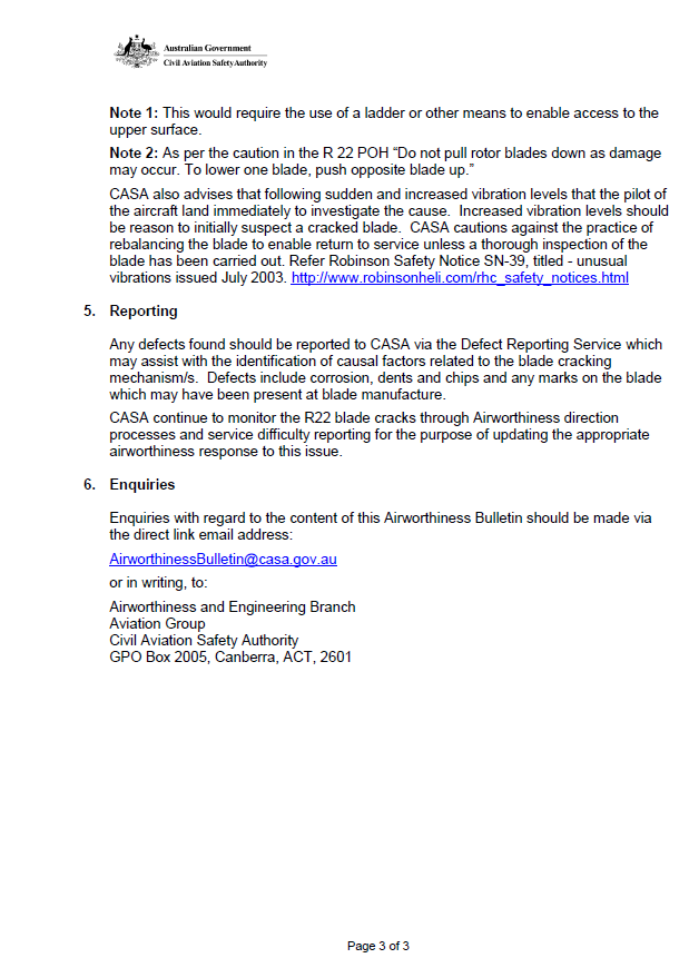 Appendix B: Airworthiness bulletin