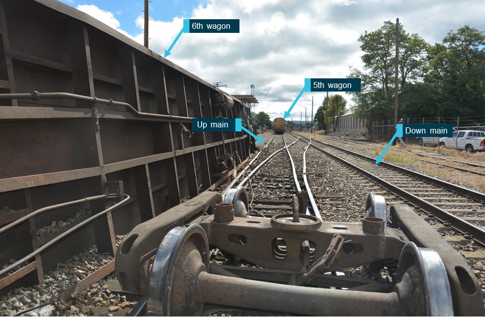 Figure 3: Derailed wagon and detached bogie.
Source: OTSI