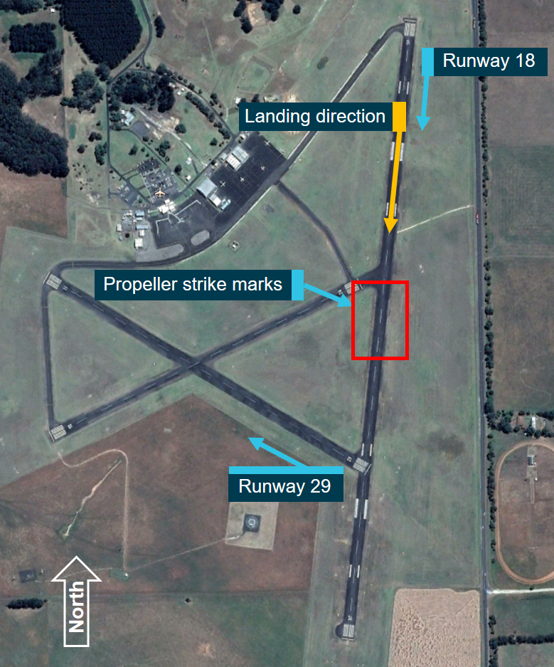 Figure 1: Mount Gambier Airport overview.
Source: Google Earth, annotated by ATSB.