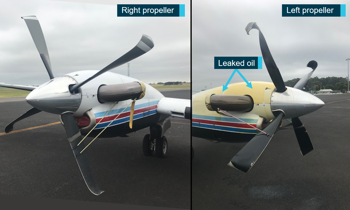 Figure 7: Propeller and engine damage.Source: Airport operator.