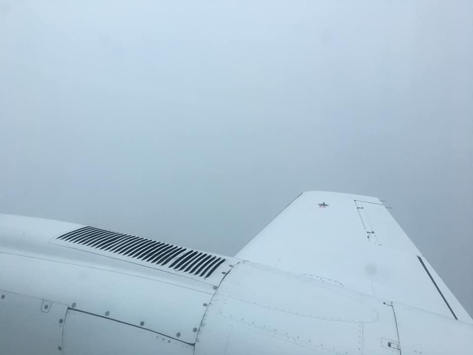 Figure 9: Image recorded by a passenger looking over the right wing and uploaded to social media at 0914.Source: Provided to the ATSB