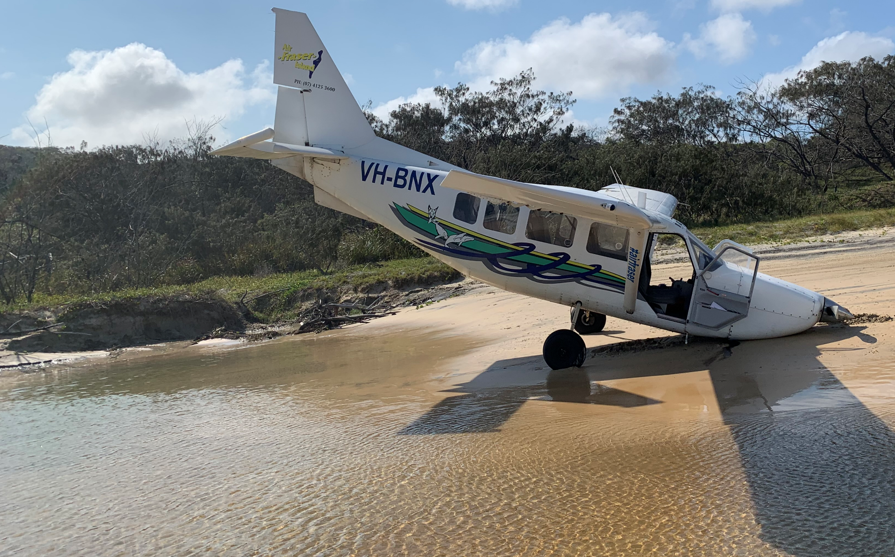Figure 2: VH-BNX at the accident site.Source: Air Fraser Island