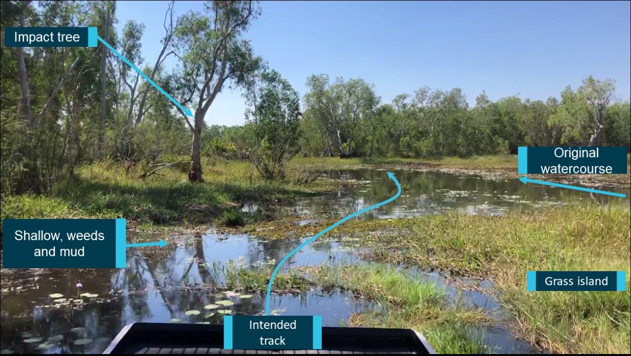 Figure 2: Location of the collision.Source: Outback Floatplane Adventures; annotated by the ATSB