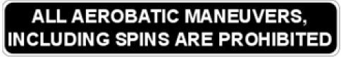 Figure 5: Depiction of placard attached to the instrument panel.Source: Bristell LSA operating instructions