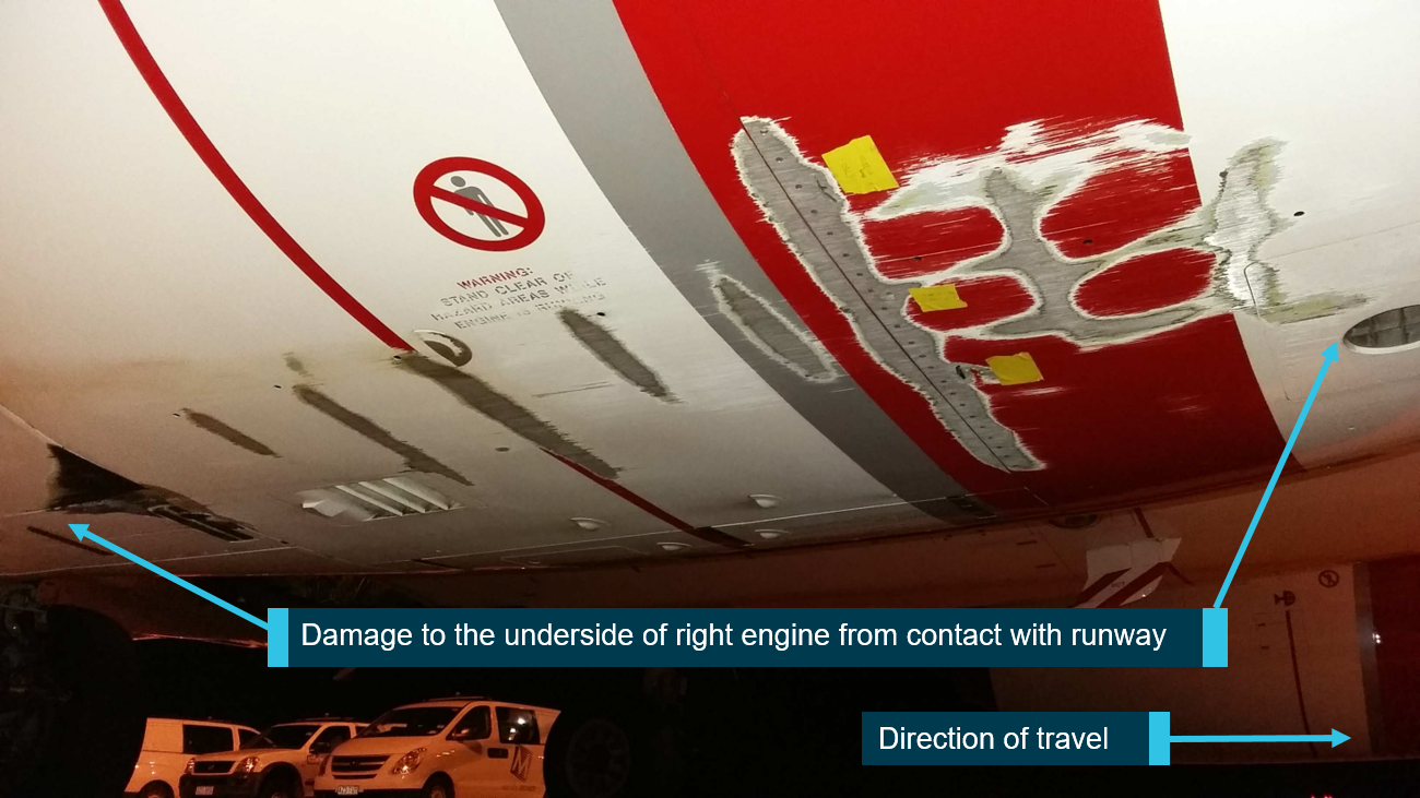 Figure 1: VH-YIW No. 2 engine nacelle.
Source:  Operator’s investigation report, annotated by the ATSB.