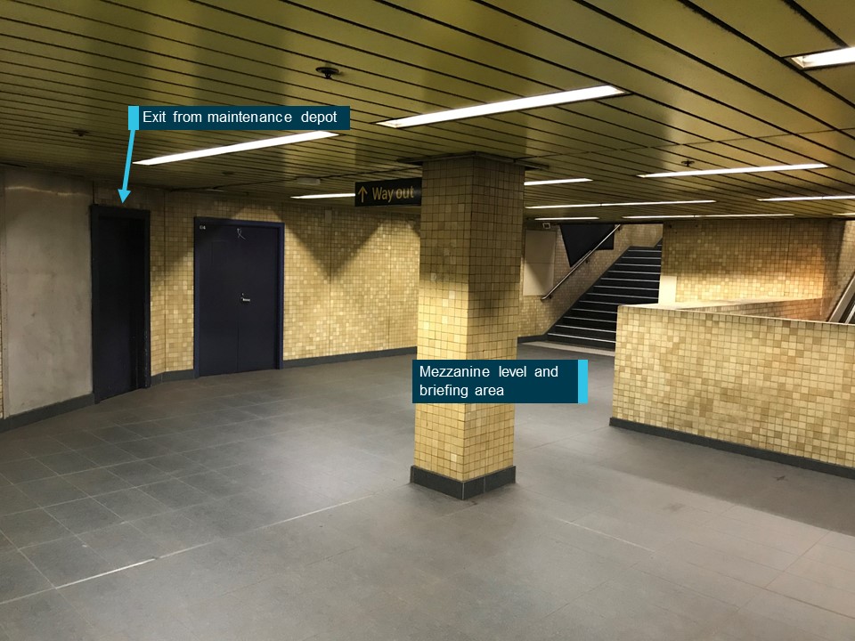 Figure 3: Mezzanine level and briefing area.
Source: OTSI