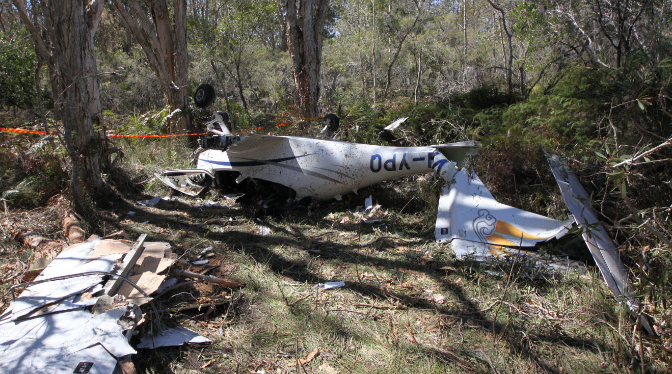 Figure 3: Wreckage of VH-YPQ, which was partially disturbed during rescue of the occupants.Source: ATSB