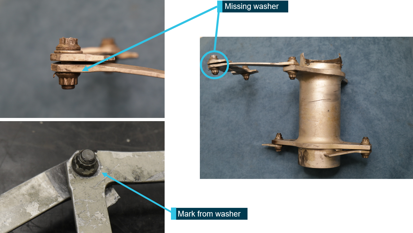 Figure 6: Missing washer.Source: ATSB
