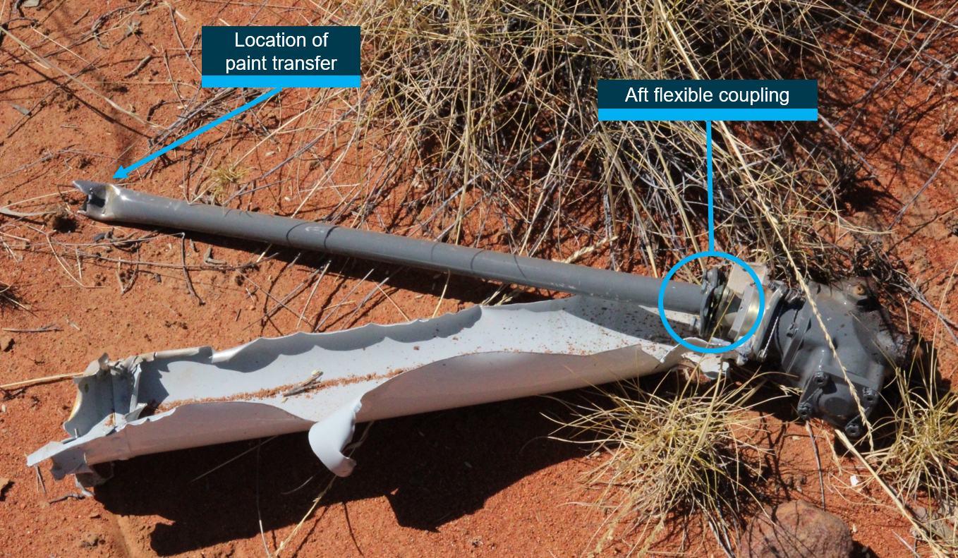 Figure 6: Severed tail rotor driveshaft.Source: ATSB
