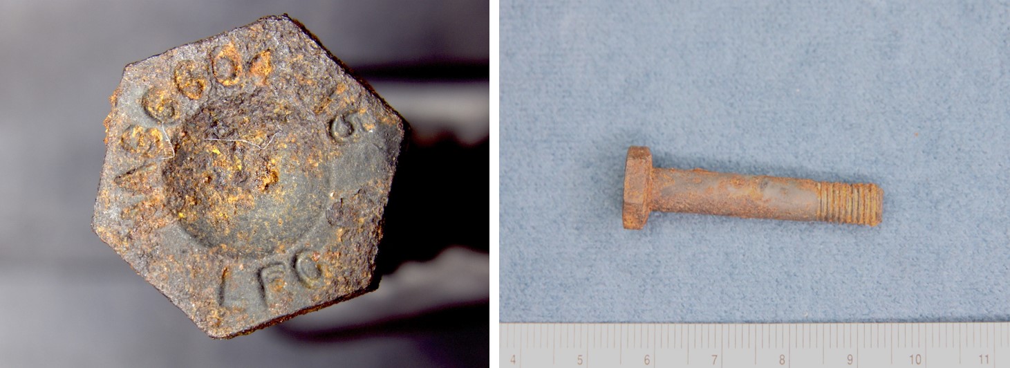 Figure A10: NAS6604-15 bolt found 16 May 2018.<br />
Source: ATSB
