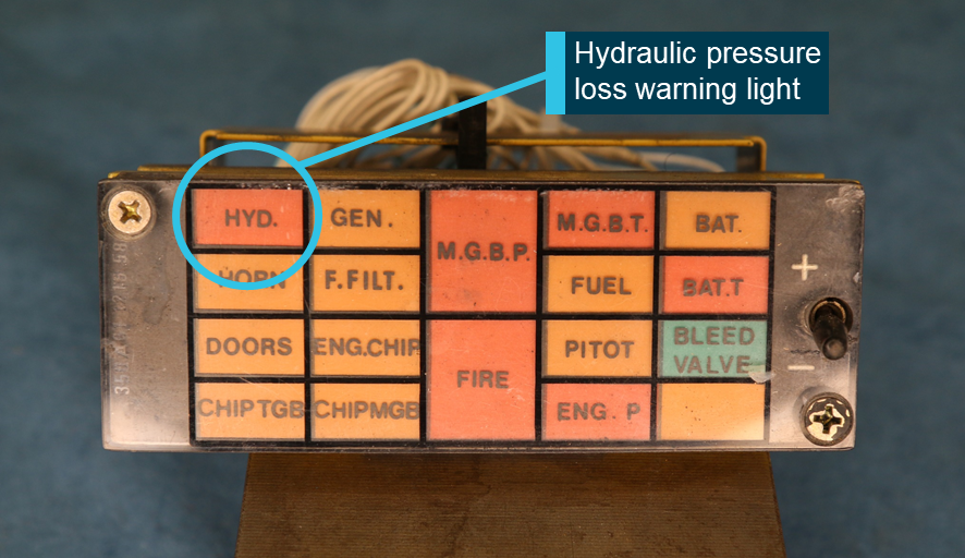 Figure 12: VH-BAA Warning – Caution – Advisory Panel.<br />
Source: ATSB