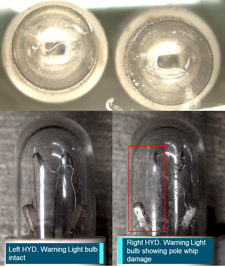 Figure 13: HYD. Warning Light bulbs.Source: ATSB