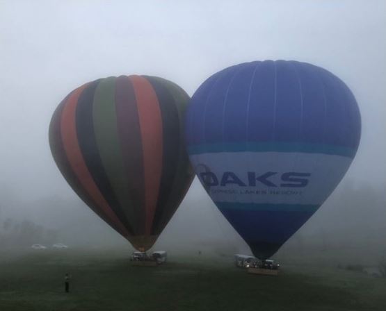 Figure 3a: View of company balloons from VH-HVW airborne at about 0704.Source: Provided to ATSB