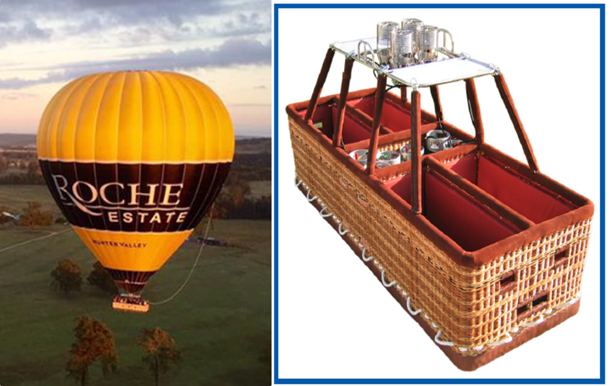 Figure 5: VH-HVW and Figure 6: Double tee basket.Source: Kavanagh Balloons