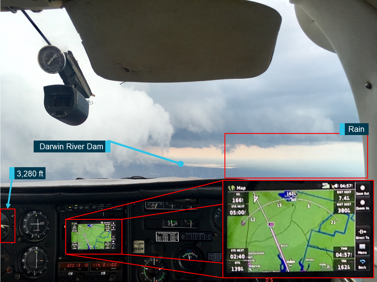 Figure 2: Photograph taken by right centre row passenger.Source: Supplied by passenger aboard VH-SJW