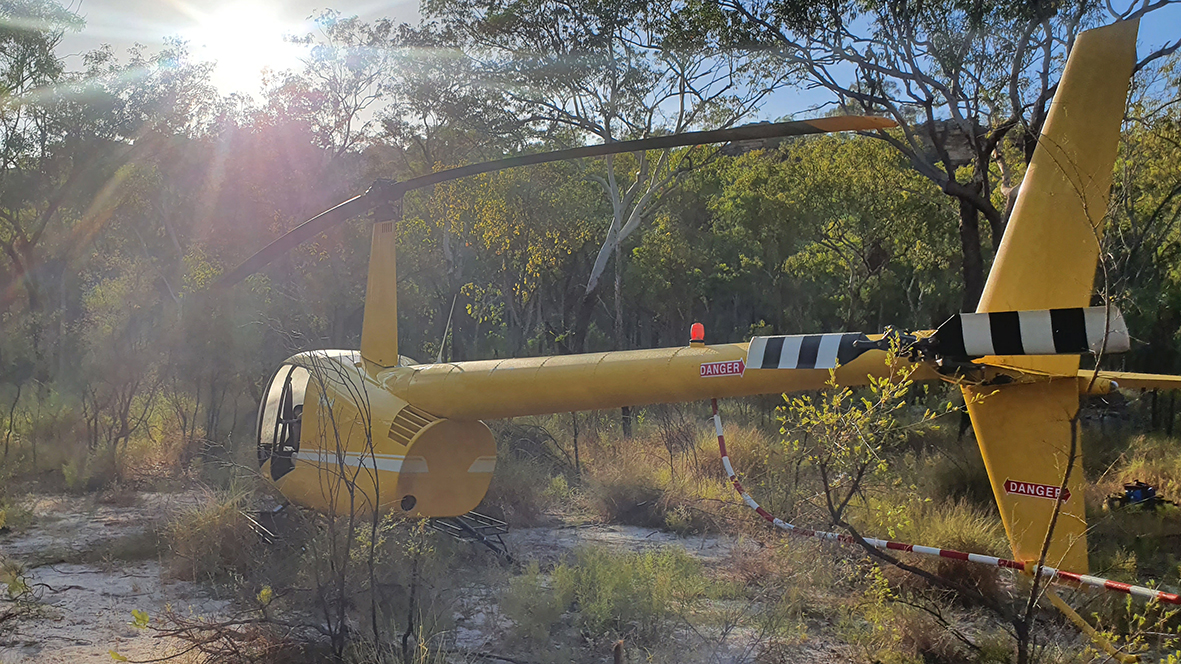 Figure 1: The helicopter in situ after the forced landing.Source: Operator
