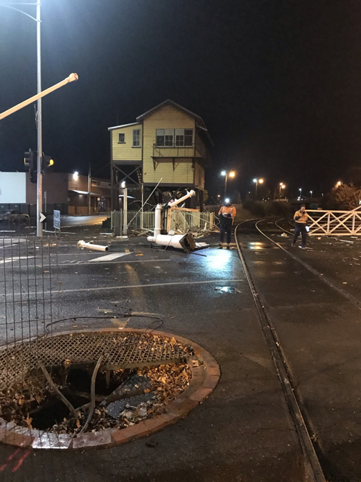 Figure 5: Remnants of damaged gate – southern side.Source: V/Line Corporation