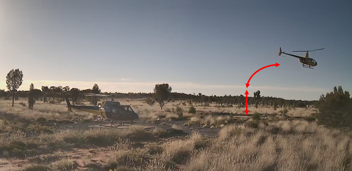 Figure 10: Approximate position of the low rotor RPM warning.Source: Operator, annotated by the ATSB