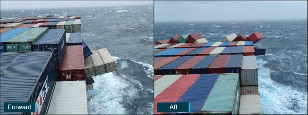 Figure 3: Looking forward and aft from navigation bridge at about 0700.<br />
Source: CMA-CGM ANL