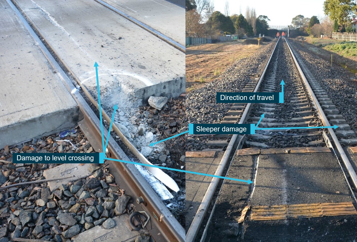 Figure 6: Level crossing damage.<br />
Source: OTSI
