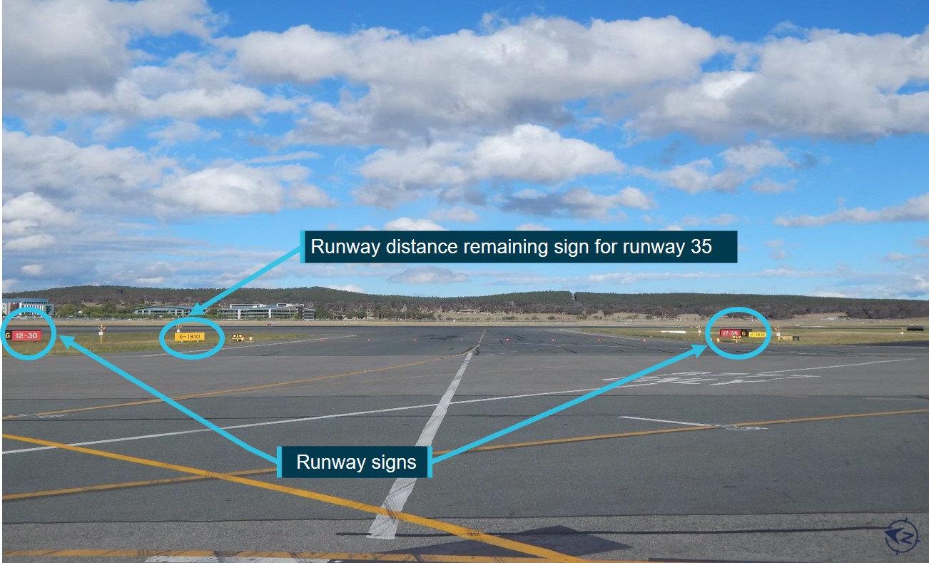 Figure 4: View of intersection G at Canberra Airport.<br />
Source: Canberra Airport, annotated by the ATSB