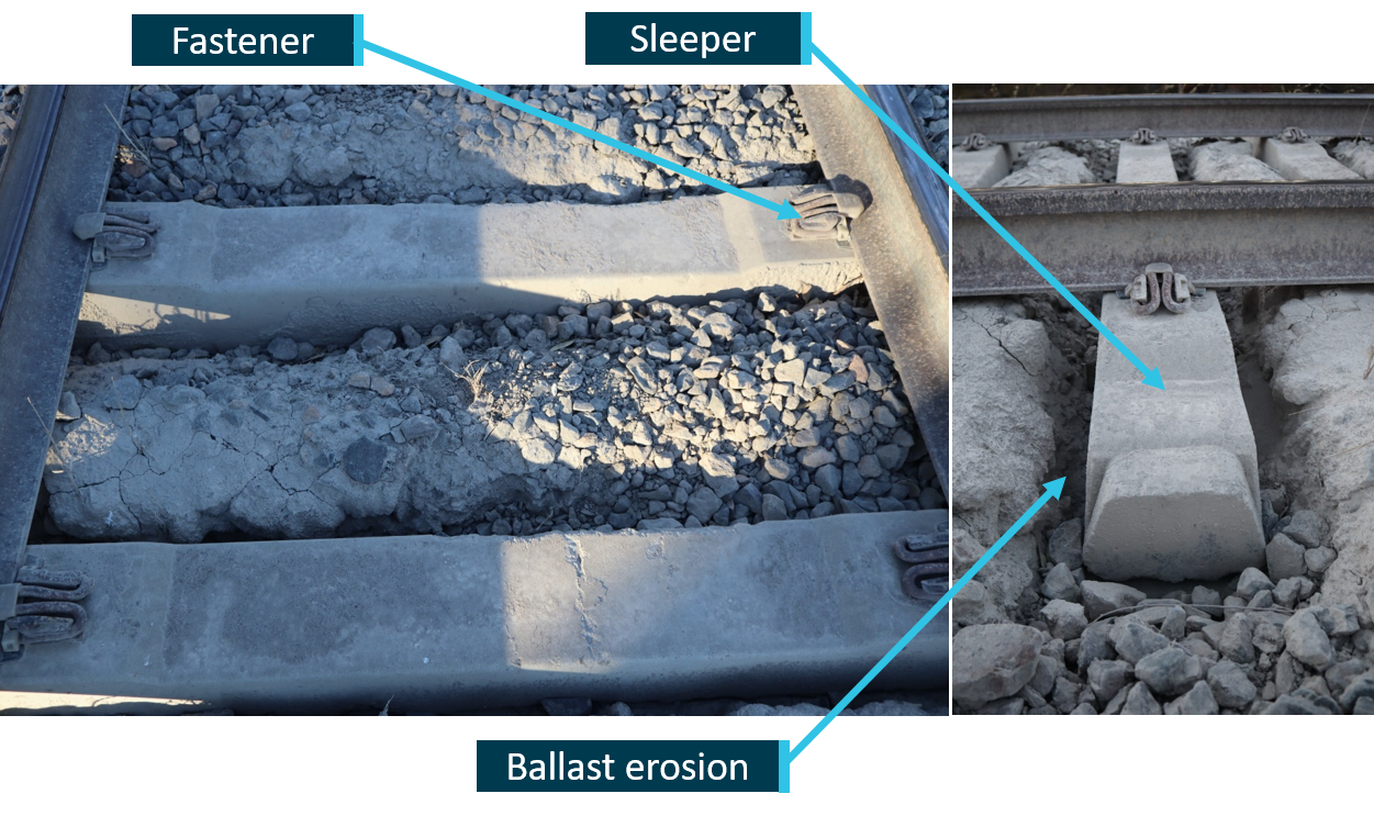 Figure 8: Mud hole at the derailment location.
Source: Chief Investigator, Transport Safety (Victoria)