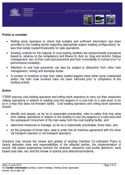 Appendix A – Rail Industry Safety Notice (RISN No. 32) (Page 2)