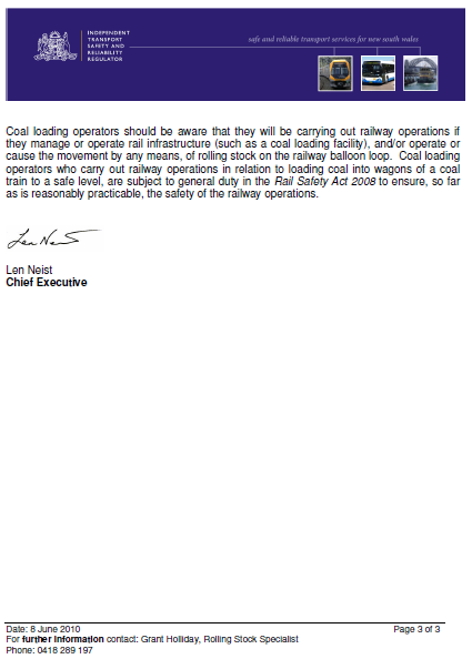 Appendix A – Rail Industry Safety Notice (RISN No. 32) (Page 3)