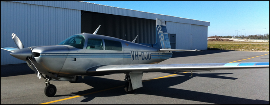 The aircraft, VH-DJU