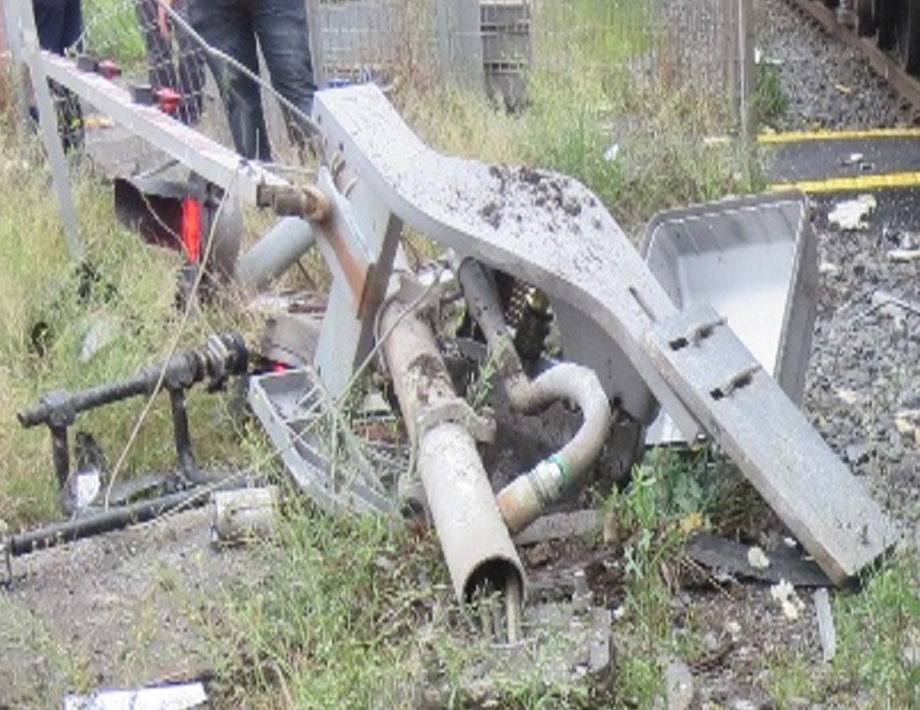 Figure 5: Damaged flashing signal and boom barrier assembly
