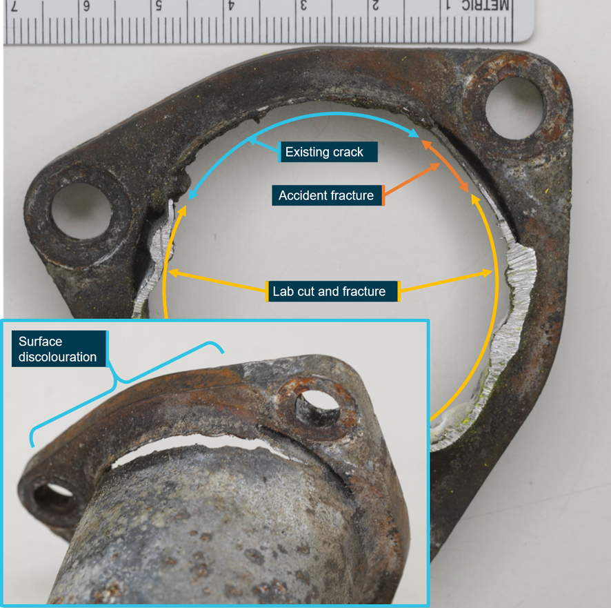 Figure 49: Cylinder number 7 exhaust flange crack (detail E)