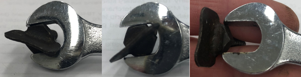 Figure 29: Spanner accessibility on AN3 modified bolt