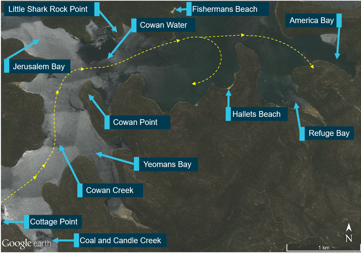 Cottage Point reported common departure paths to the north-east