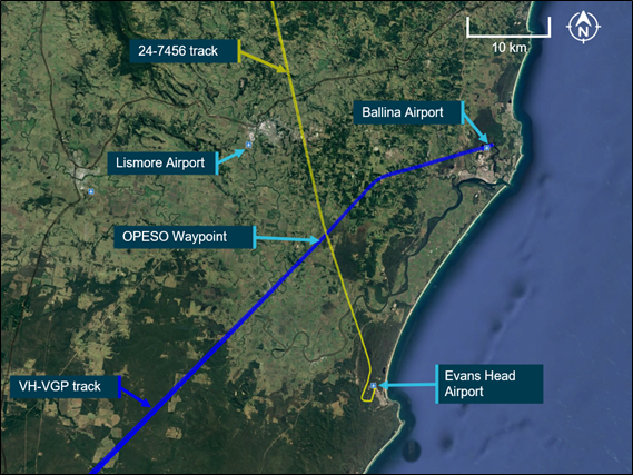 VH-VGP and 24-7456 tracks