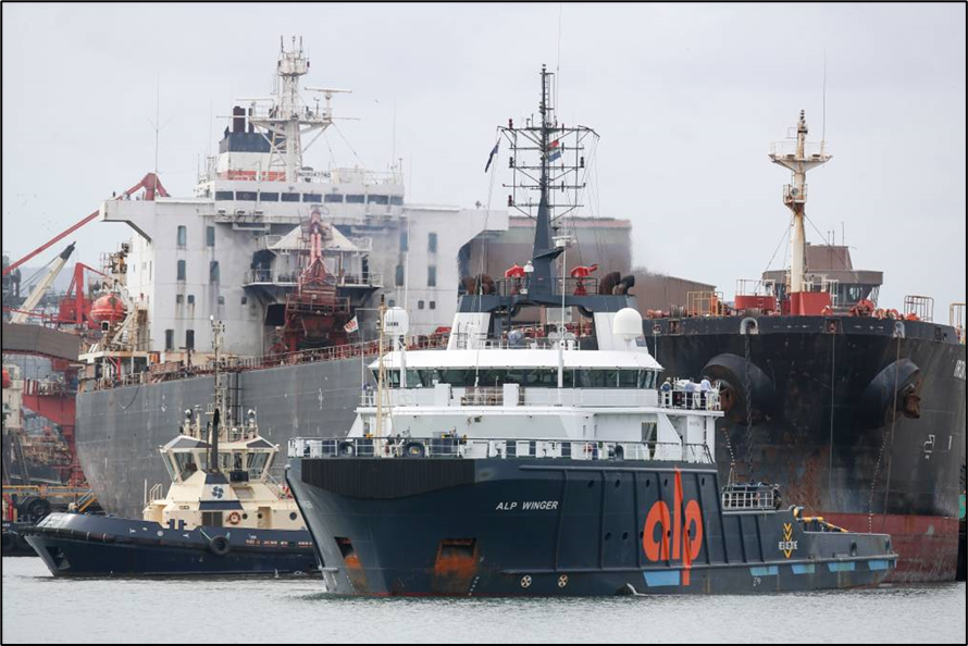 Iron Chieftain, departing Australia under tow